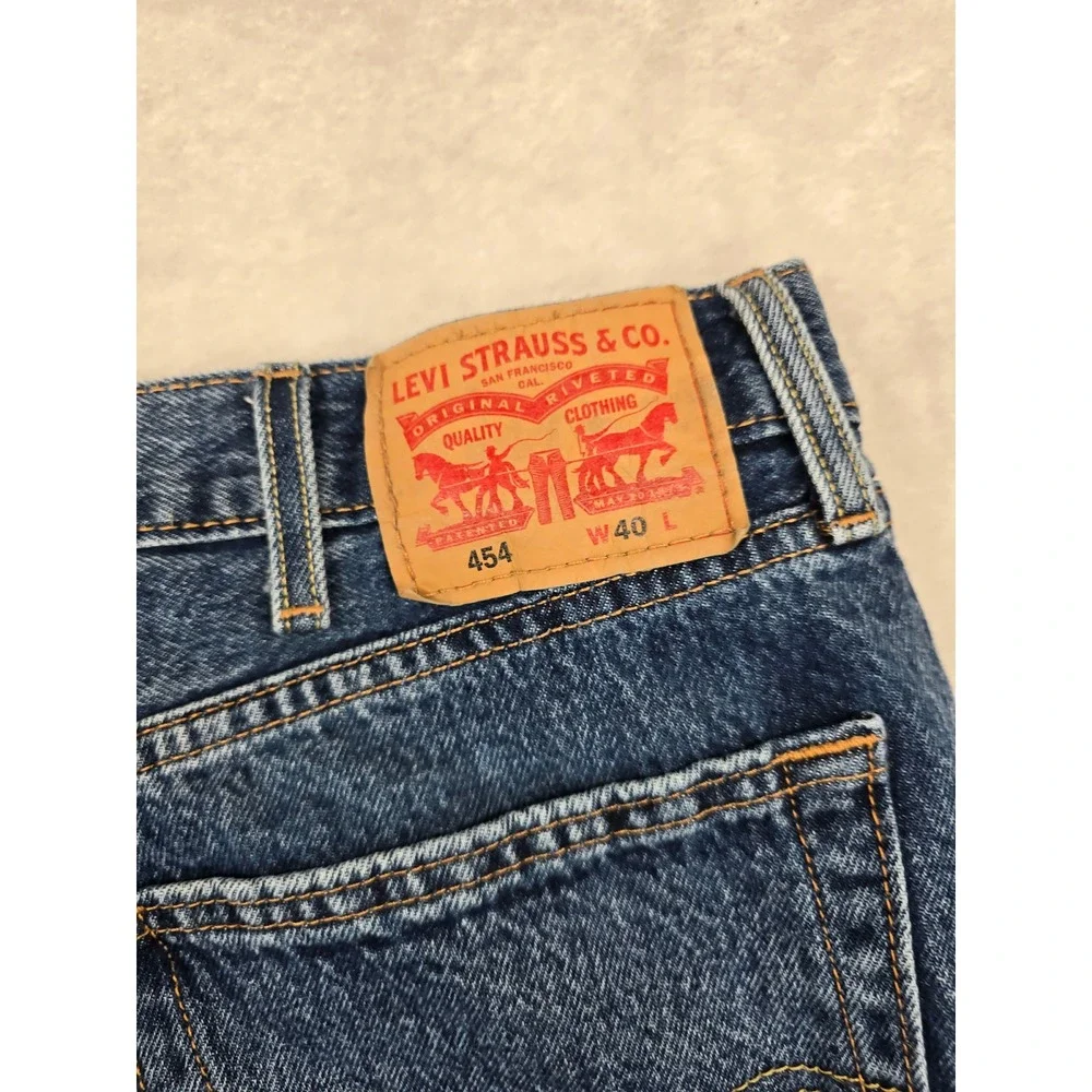 Levi's Denim Shorts Mens 40‎ Blue Jean 100% Cotton Relaxed Fit 454 Jorts